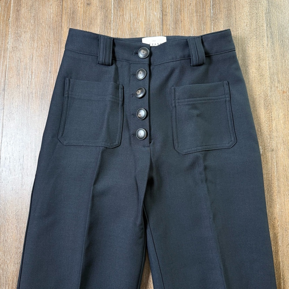 Sezane Pentalon Dan Trouser Wide Straight Leg Pants Wool Women's US Size 2 - Picture 12 of 15